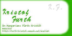 kristof furth business card